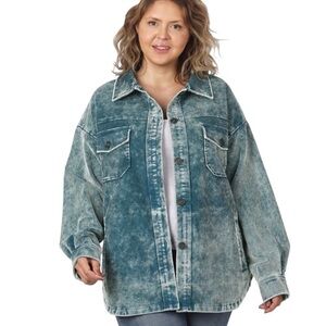 EUC Teal Plus Vintage Oversized Corduroy Shacket